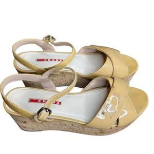 Prada Cork Wedge Sandals Size 7